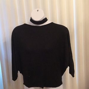 Black Back Out Dolman Sleeve Top